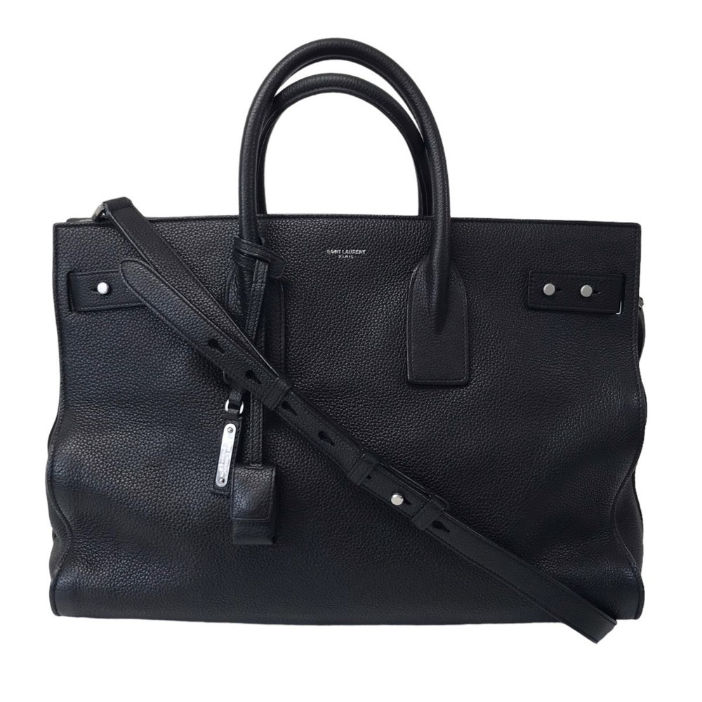 Saint Laurent Paris "Sac De Jour Thin Large" Shoulder Bag Black